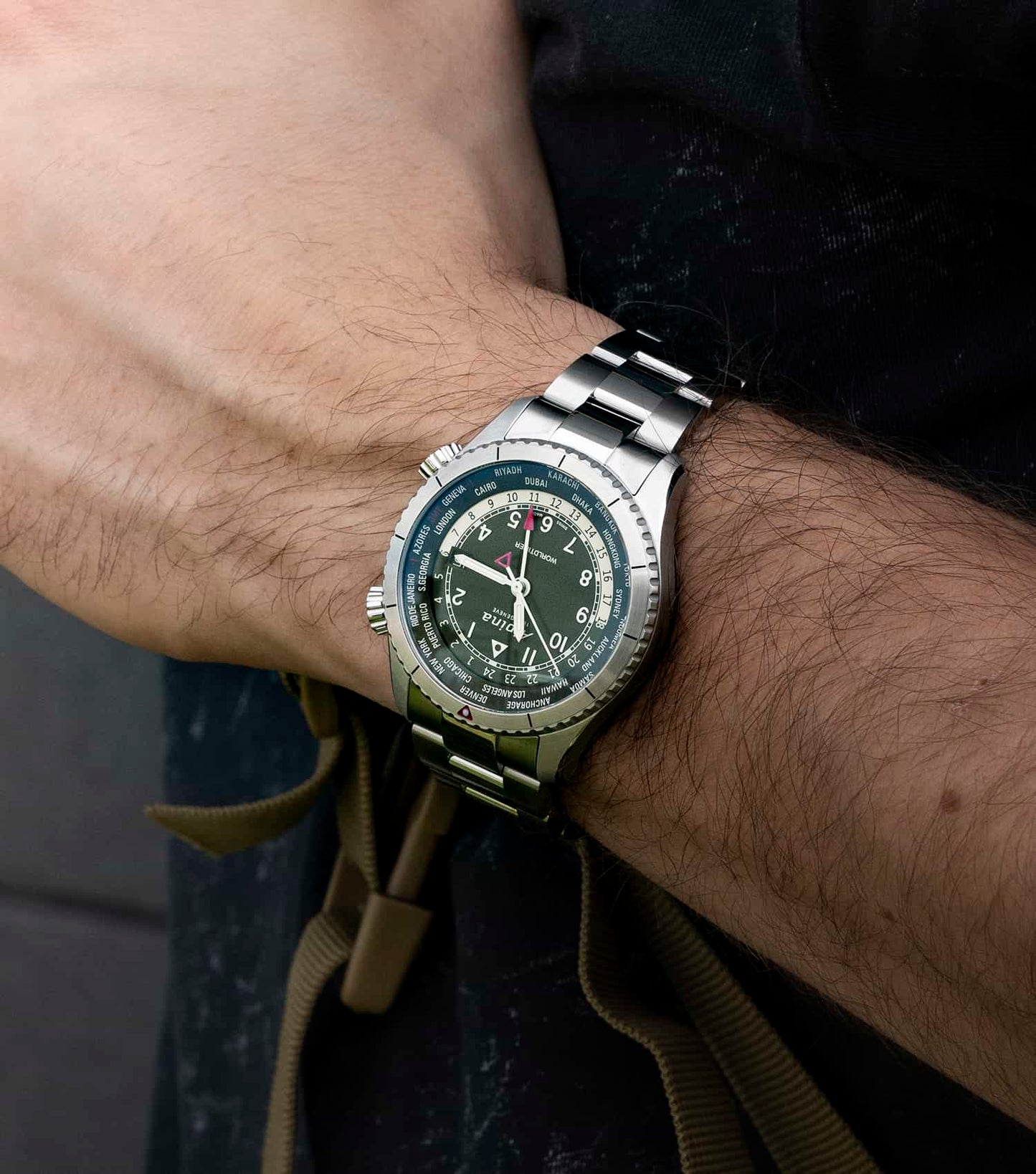 Startimer Pilot Quartz Worldtimer Watch Men