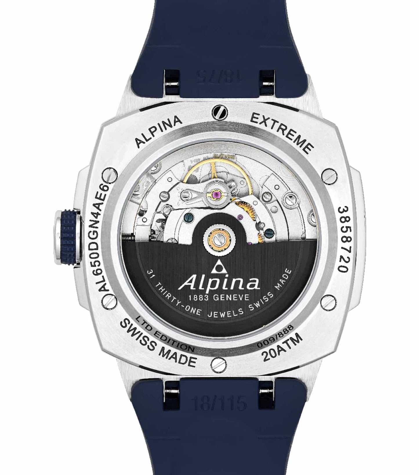 Alpiner Grey Automatic Watch Men with Blue Strap