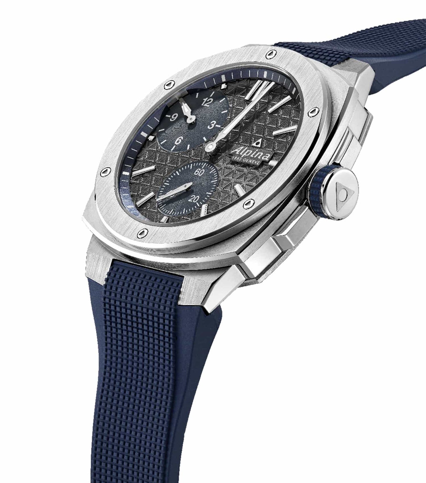 Alpiner Grey Automatic Watch Men with Blue Strap