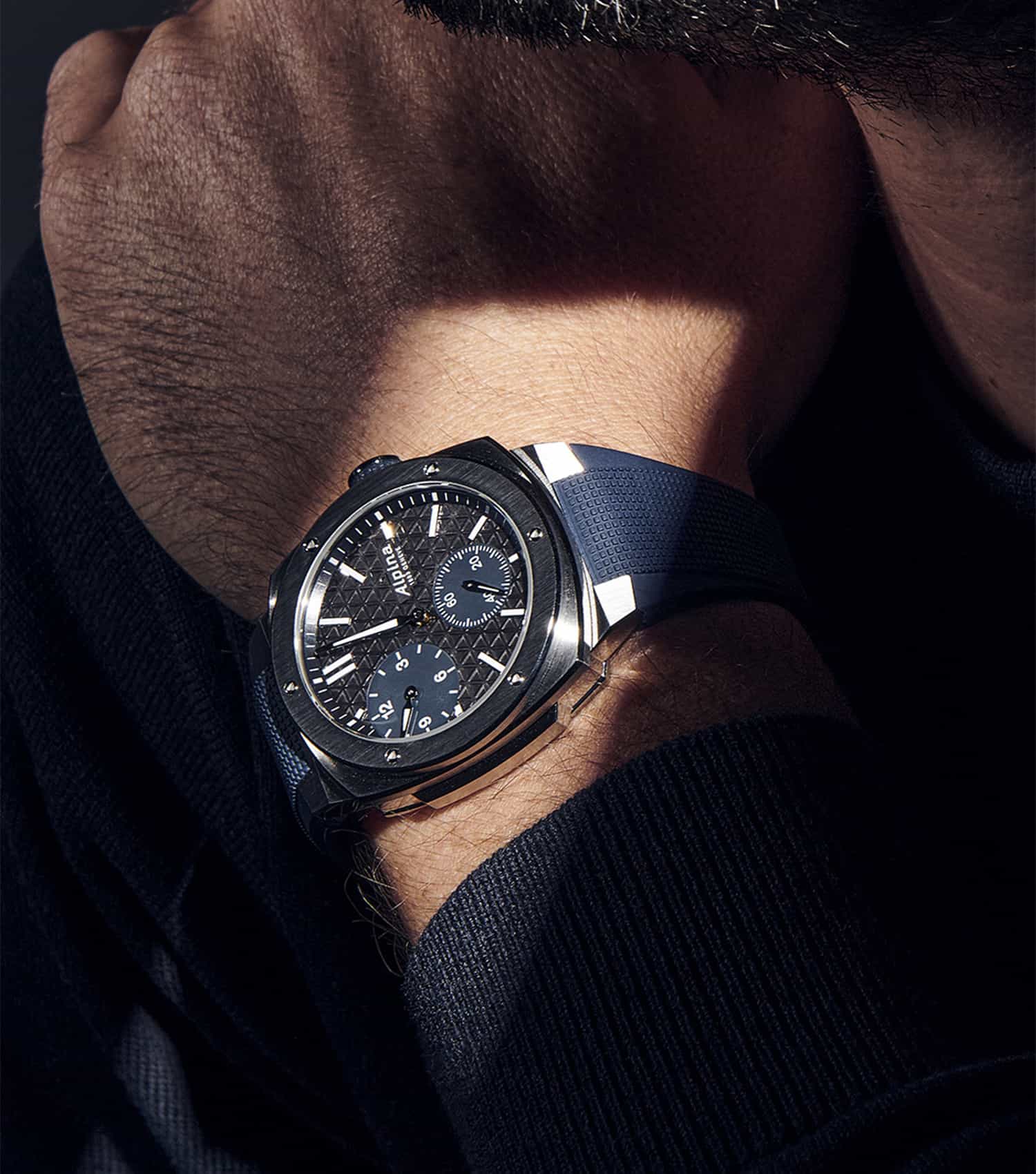 Alpiner Grey Automatic Watch Men with Blue Strap