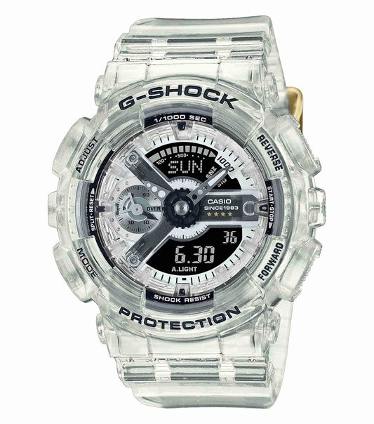 Casio white watch at a 45-degree angle, showcasing sleek design, round dial, and elegant straps—ideal for modern watch enthusiasts.