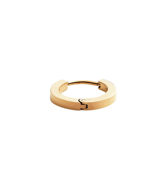 Elegant gold-colored earrings from Daniel Wellington, showcasing a classic design in a stylish vertical angle against a textured backdrop.