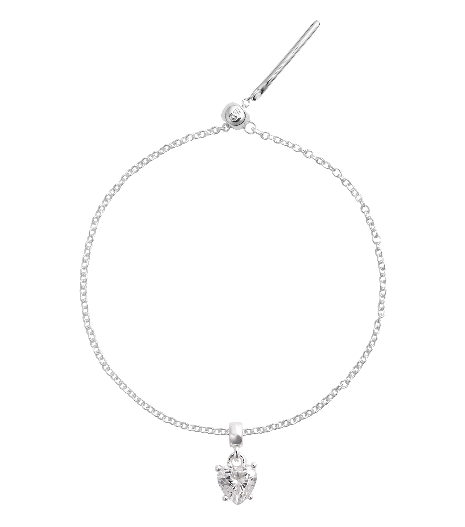 Charm Heart White Crystal S925