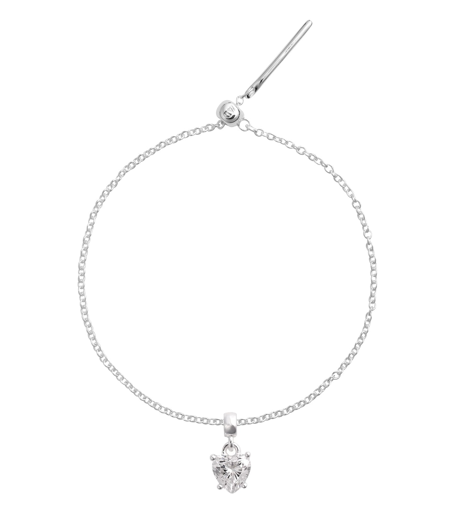Charm Heart White Crystal S925