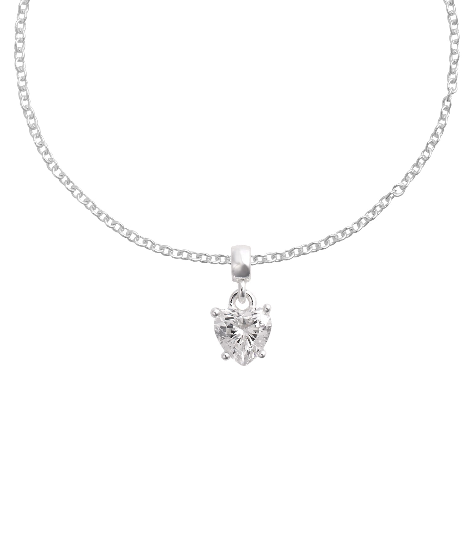 Charm Heart White Crystal S925