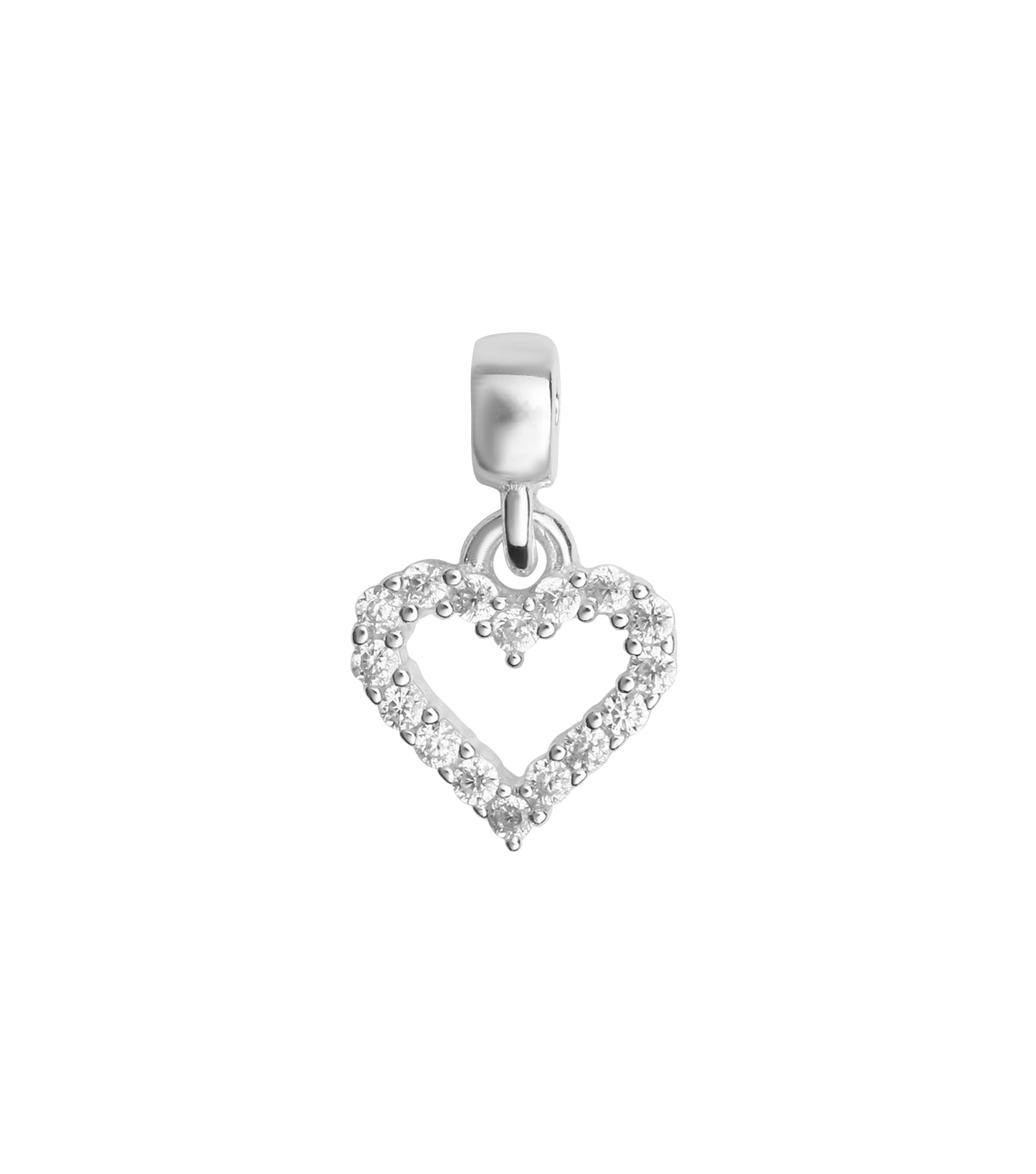 Charm Heart White Crystal Setting S925