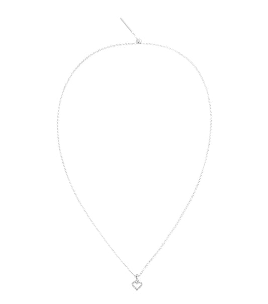Daniel Wellington white charm heart, showcased at a horizontal angle, captivating blend of elegance and sophistication in jewelry design.