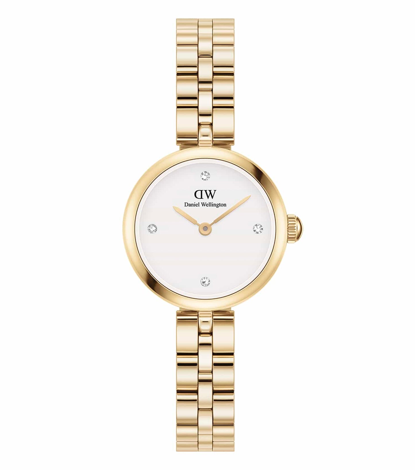 Elegant Daniel Wellington watch in classic color, angled slightly left, showcasing minimalist design and fine craftsmanship.