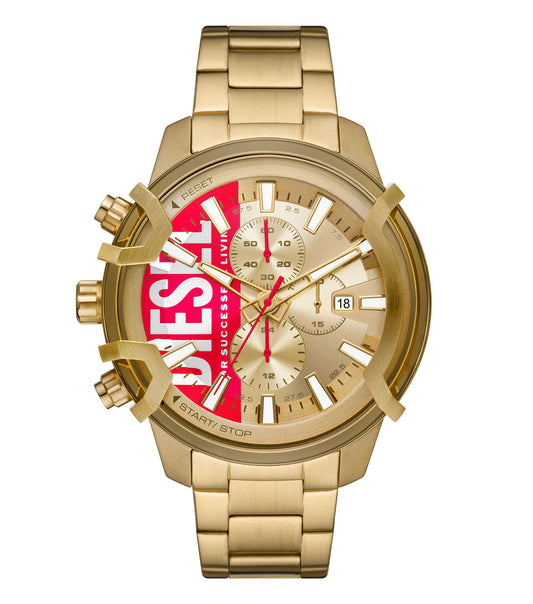 Diesel watch DZ4595 in quartz color, front angle view; showcasing the sleek design and modern elegance of Diesel timepieces.