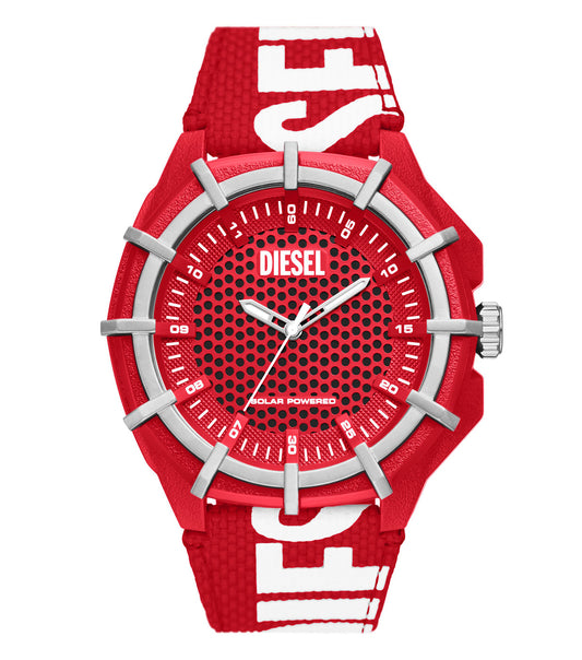 Diesel watch DZ4621-51 in framed view, featuring a bold black dial with metallic accents, showcasing its rugged elegance.