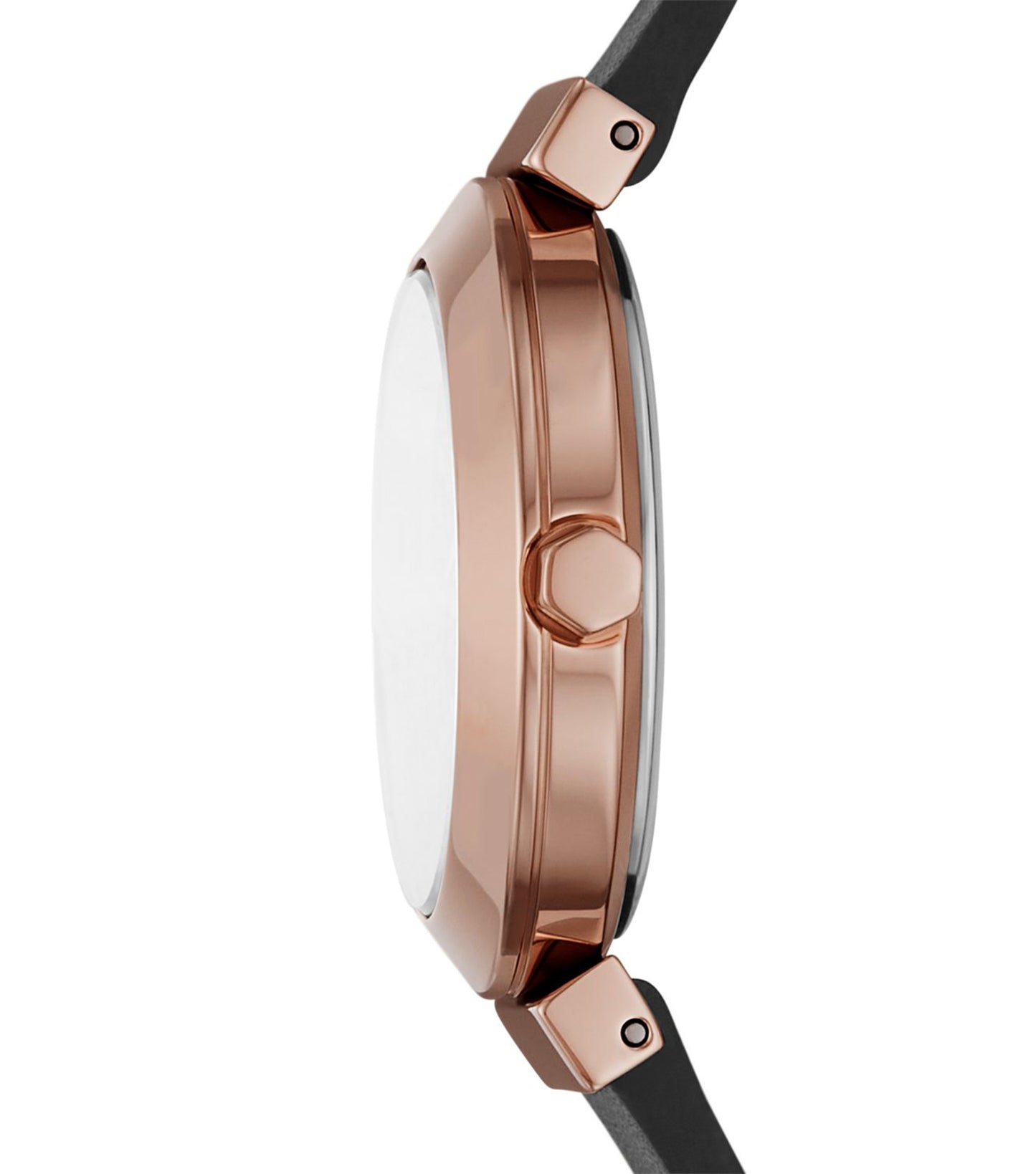 DKNY Quartz Watch, silver-tone, elegantly displayed on a light background at a 45-degree angle showcasing the sleek round face.
