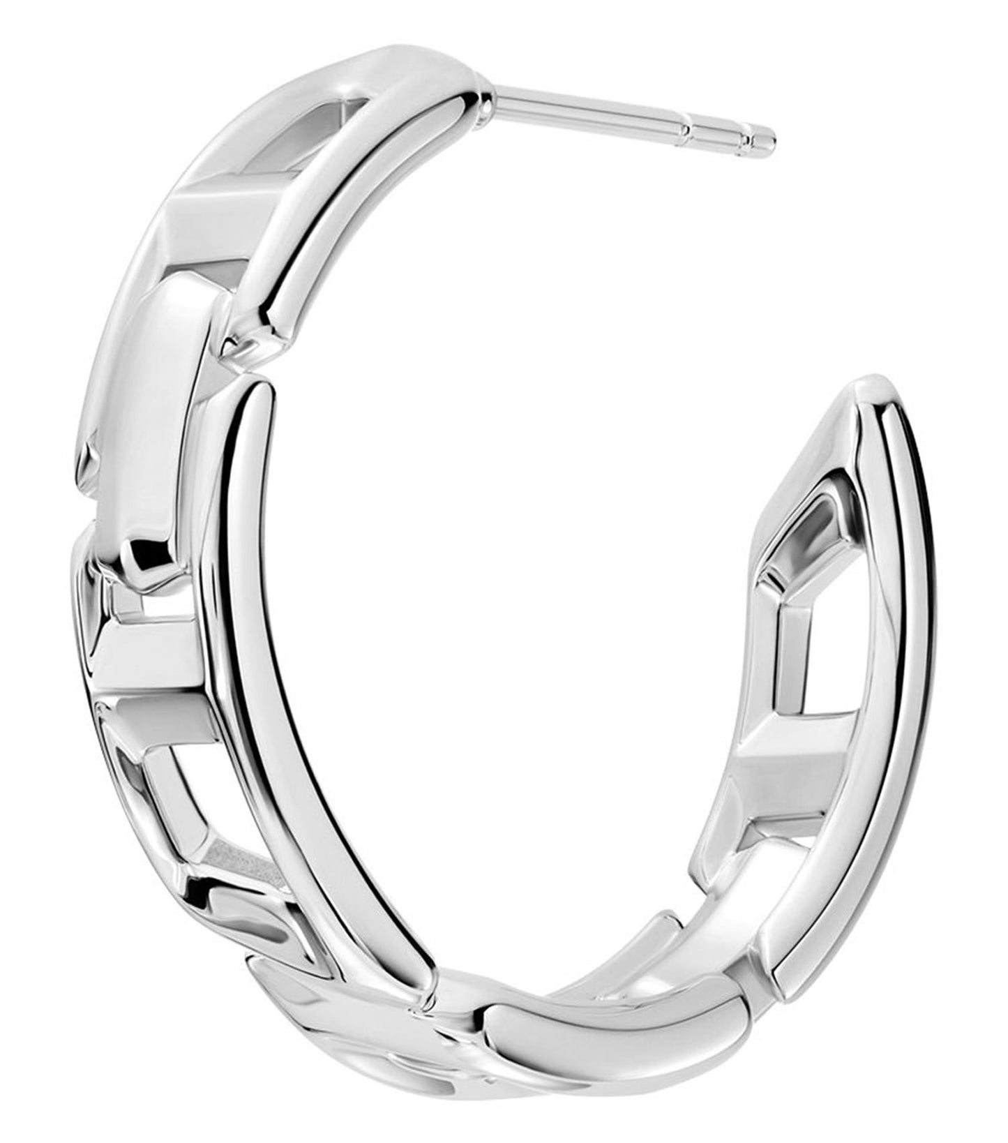 Men D Logo Earring Silver Na