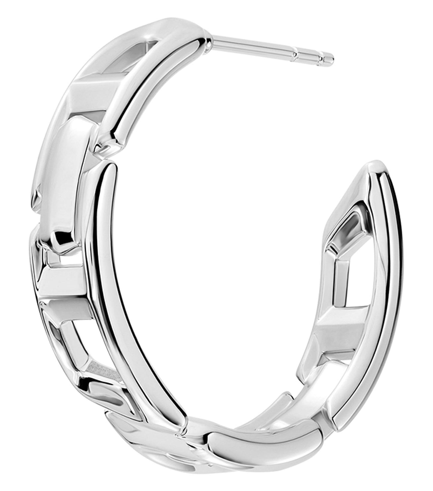 Men D Logo Earring Silver Na