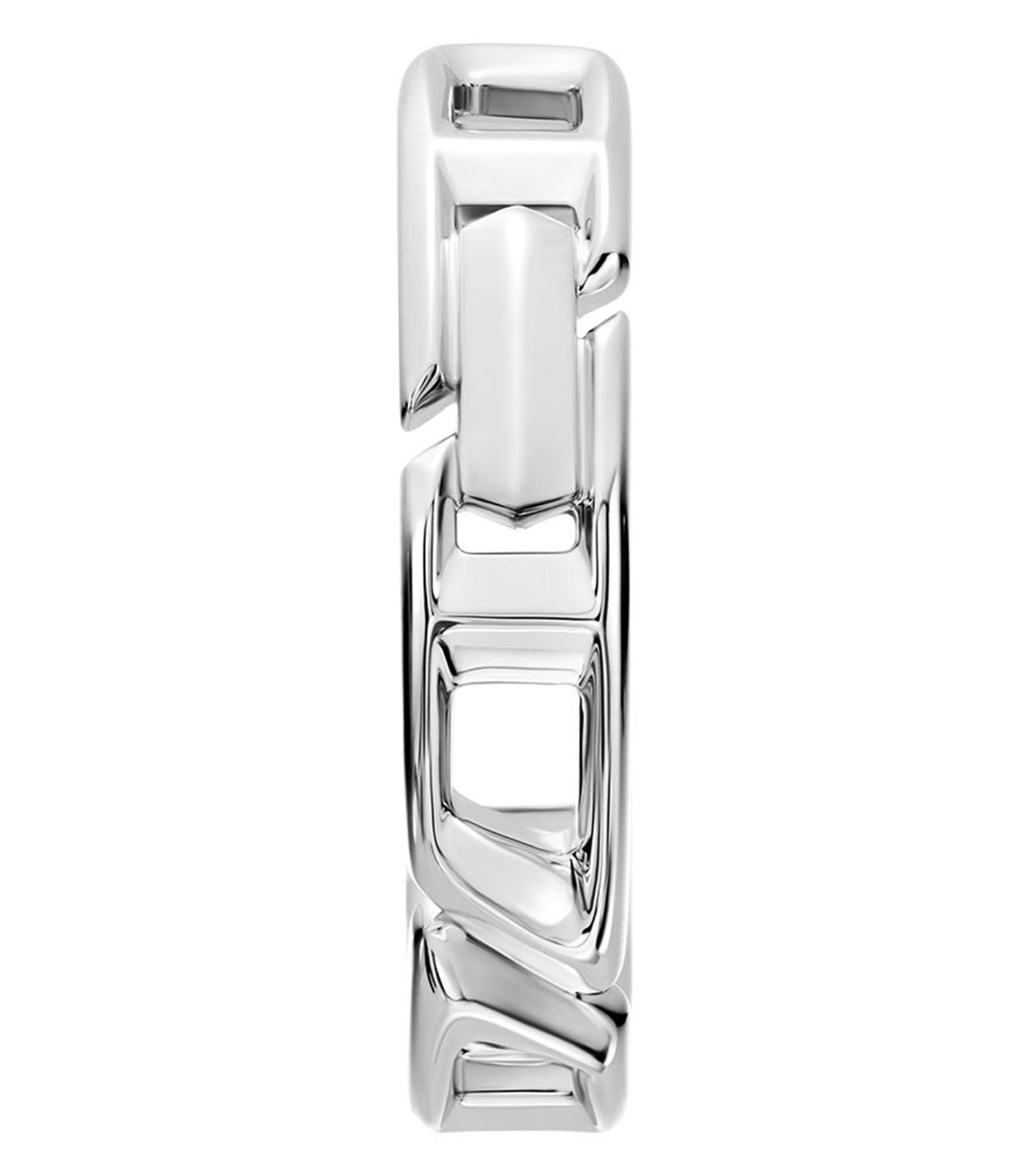 Men D Logo Earring Silver Na