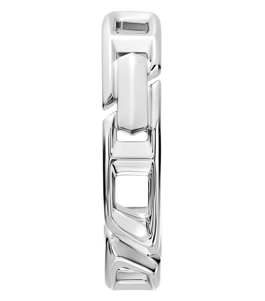 Men D Logo Earring Silver Na