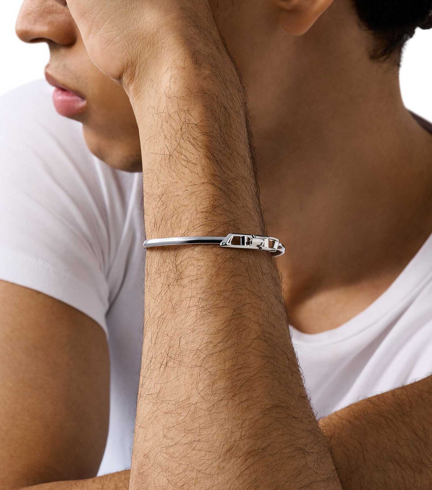Men D Logo Bracelet Silver Na