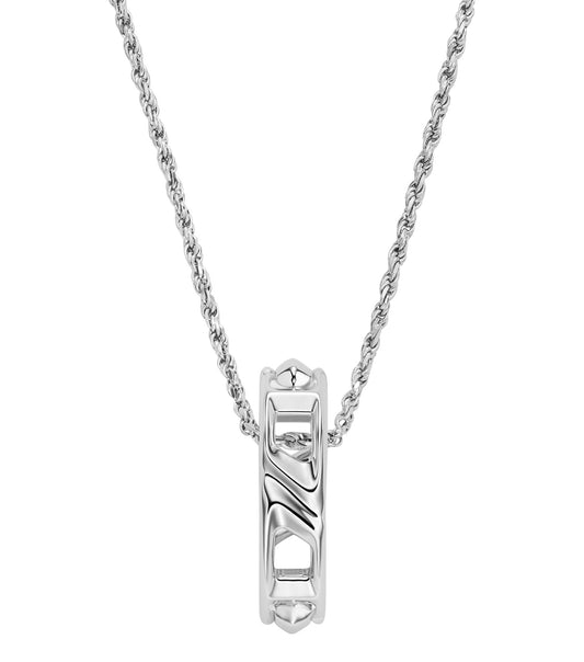 Unisex D Logo Necklace Silver Stainless Steel