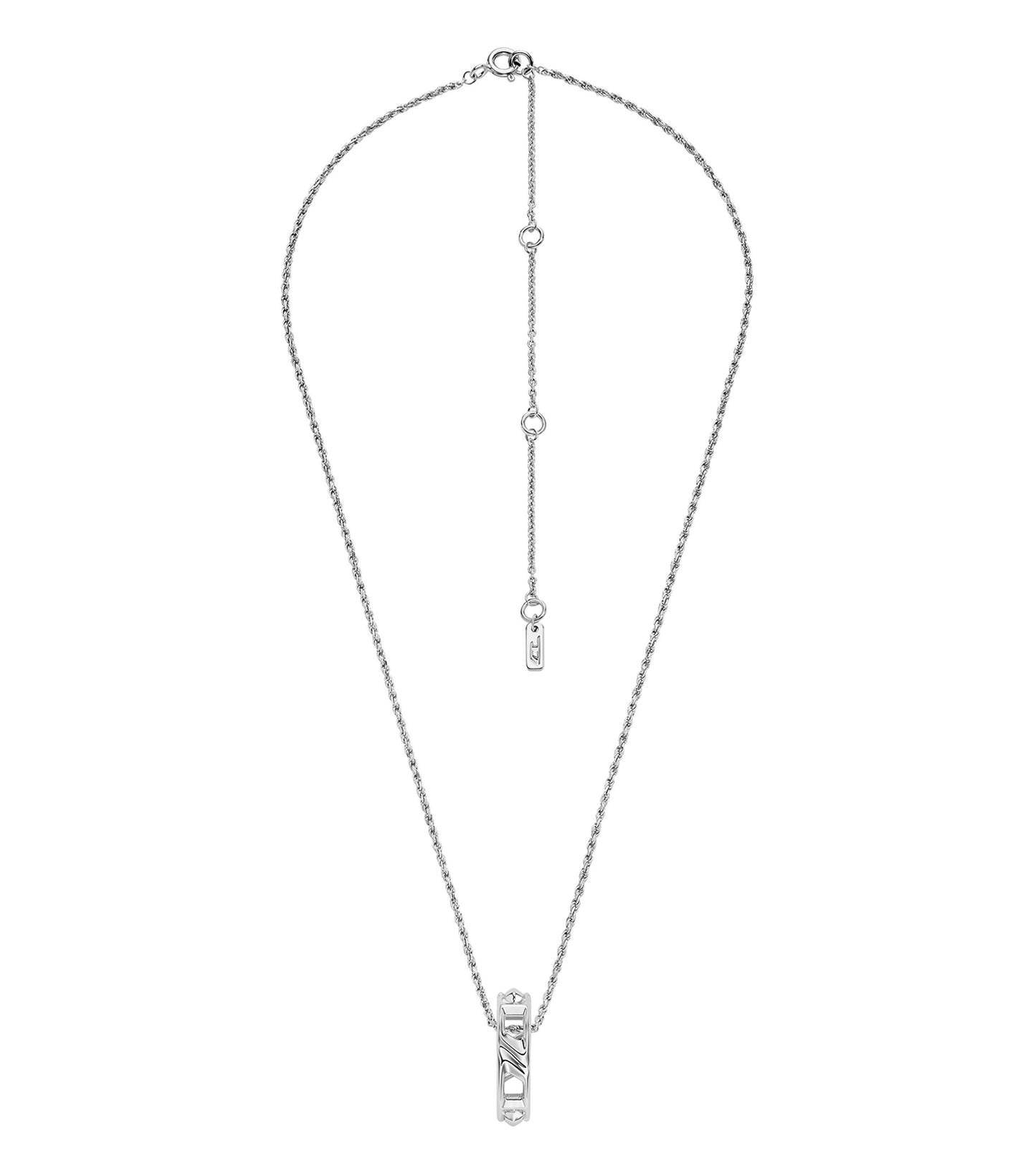 Unisex D Logo Necklace Silver Stainless Steel