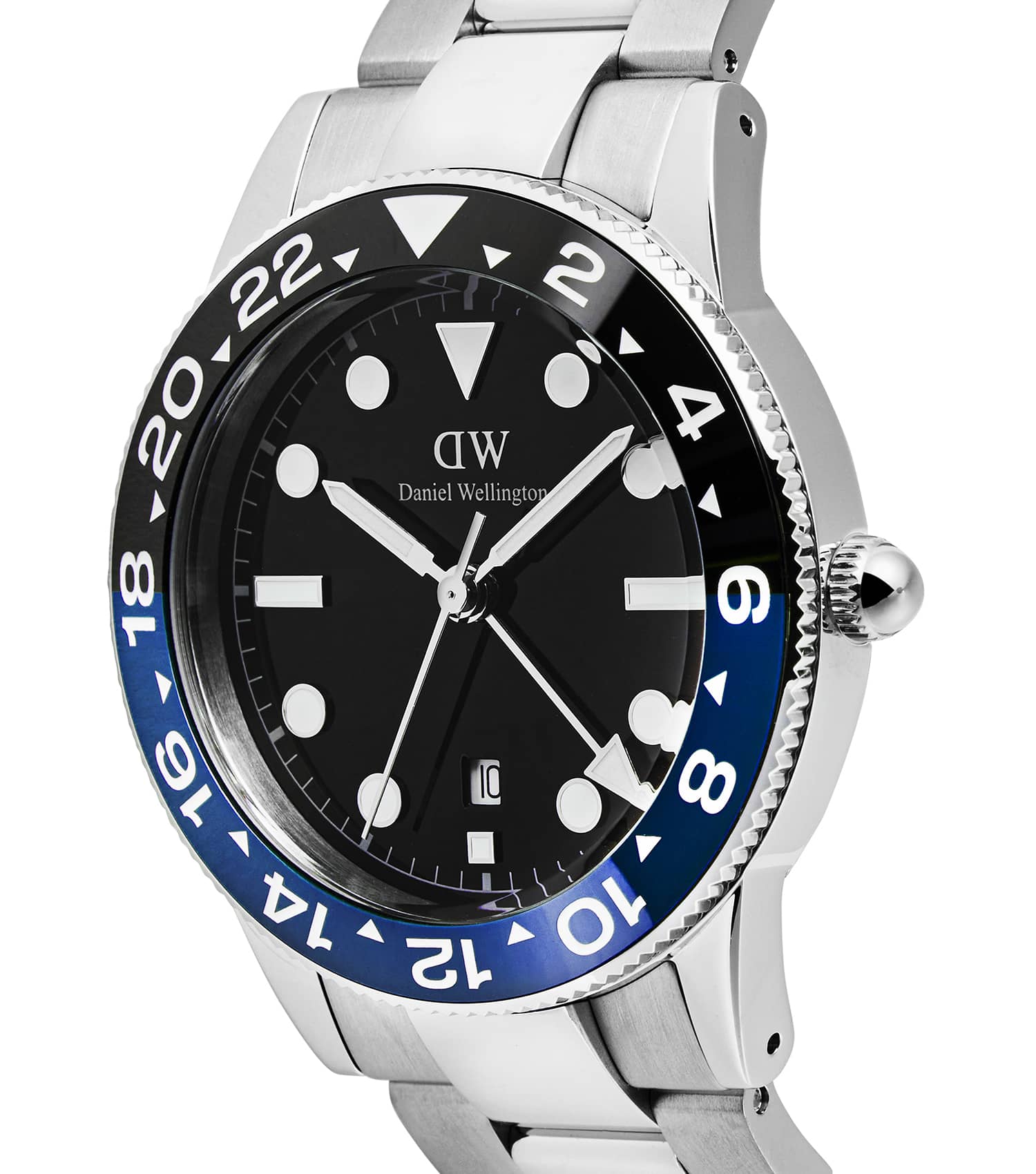 Iconic GMT Link Black Blue Ceramic Bezel Silver
