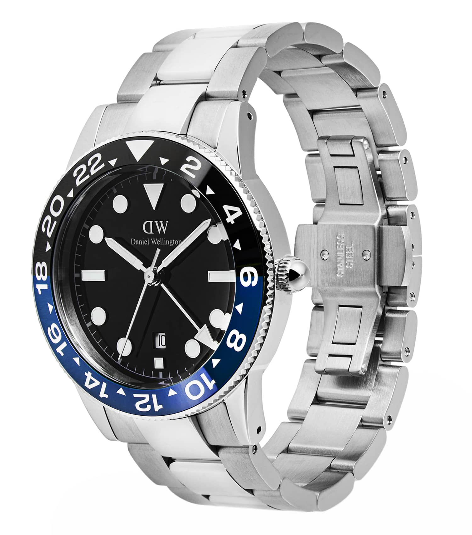 Iconic GMT Link Black Blue Ceramic Bezel Silver