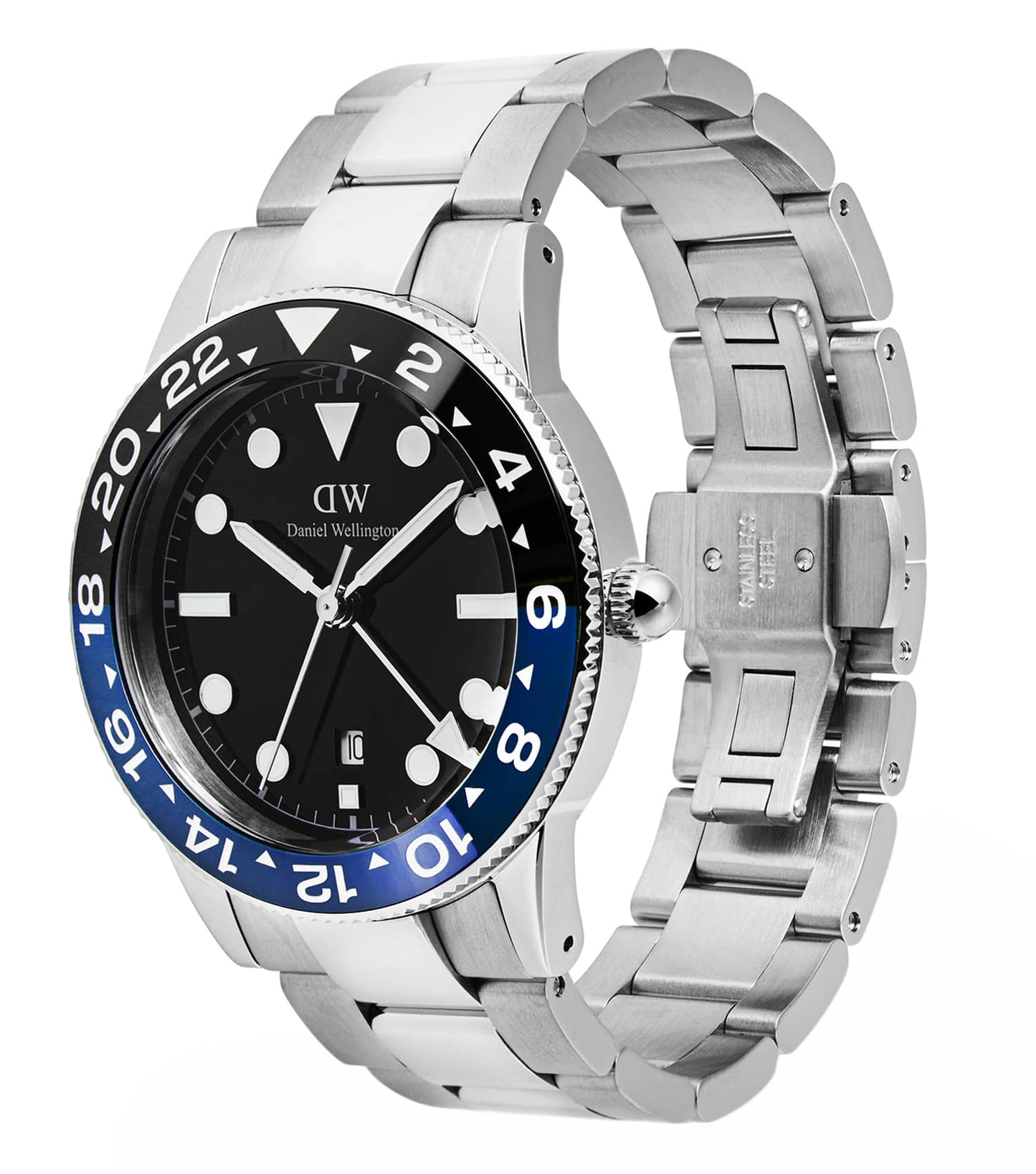 Iconic GMT Link Black Blue Ceramic Bezel Silver