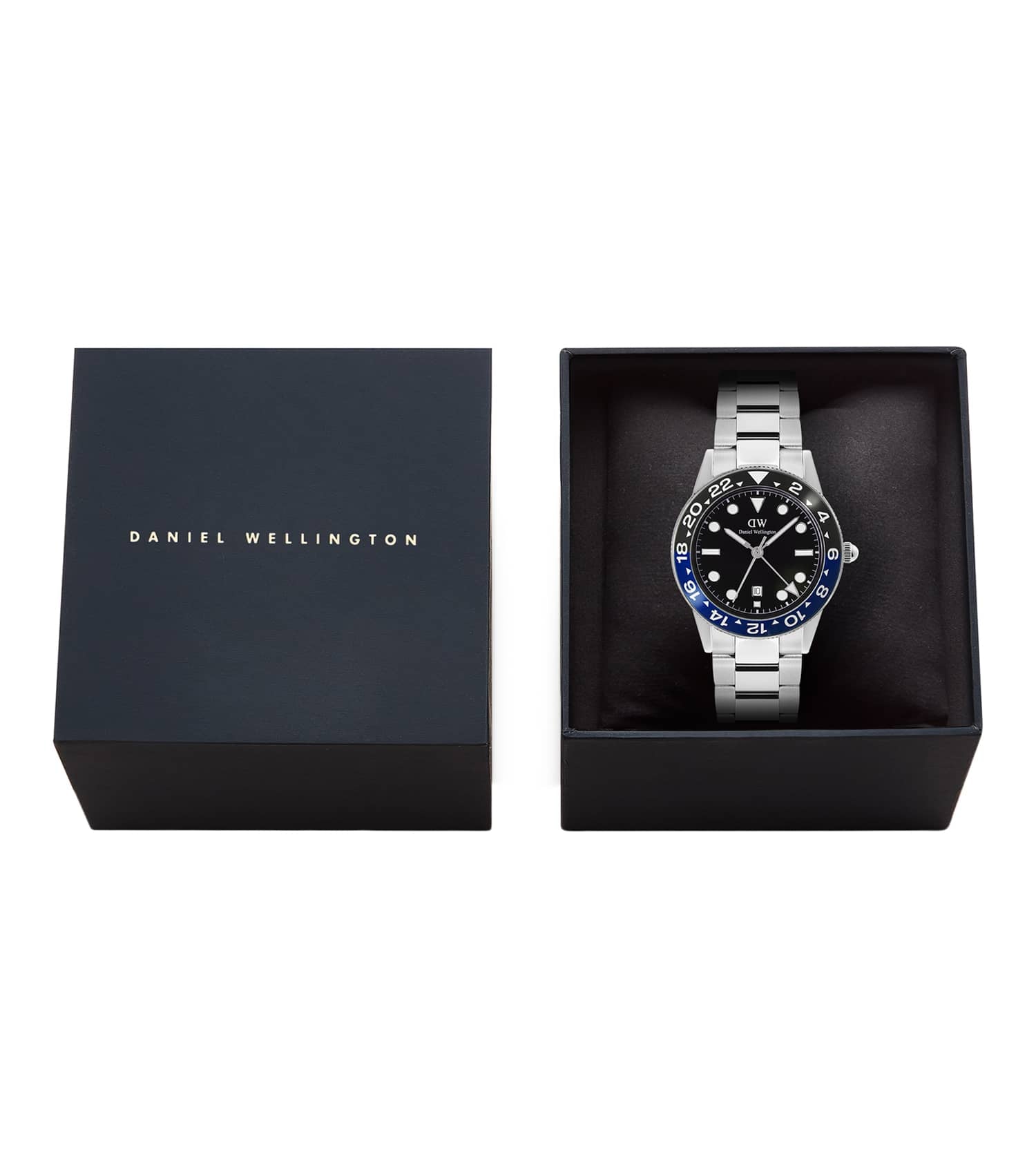 Iconic GMT Link Black Blue Ceramic Bezel Silver