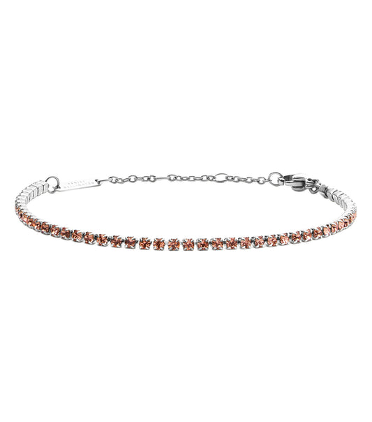 Classic Tennis Bracelet Apricot Silver