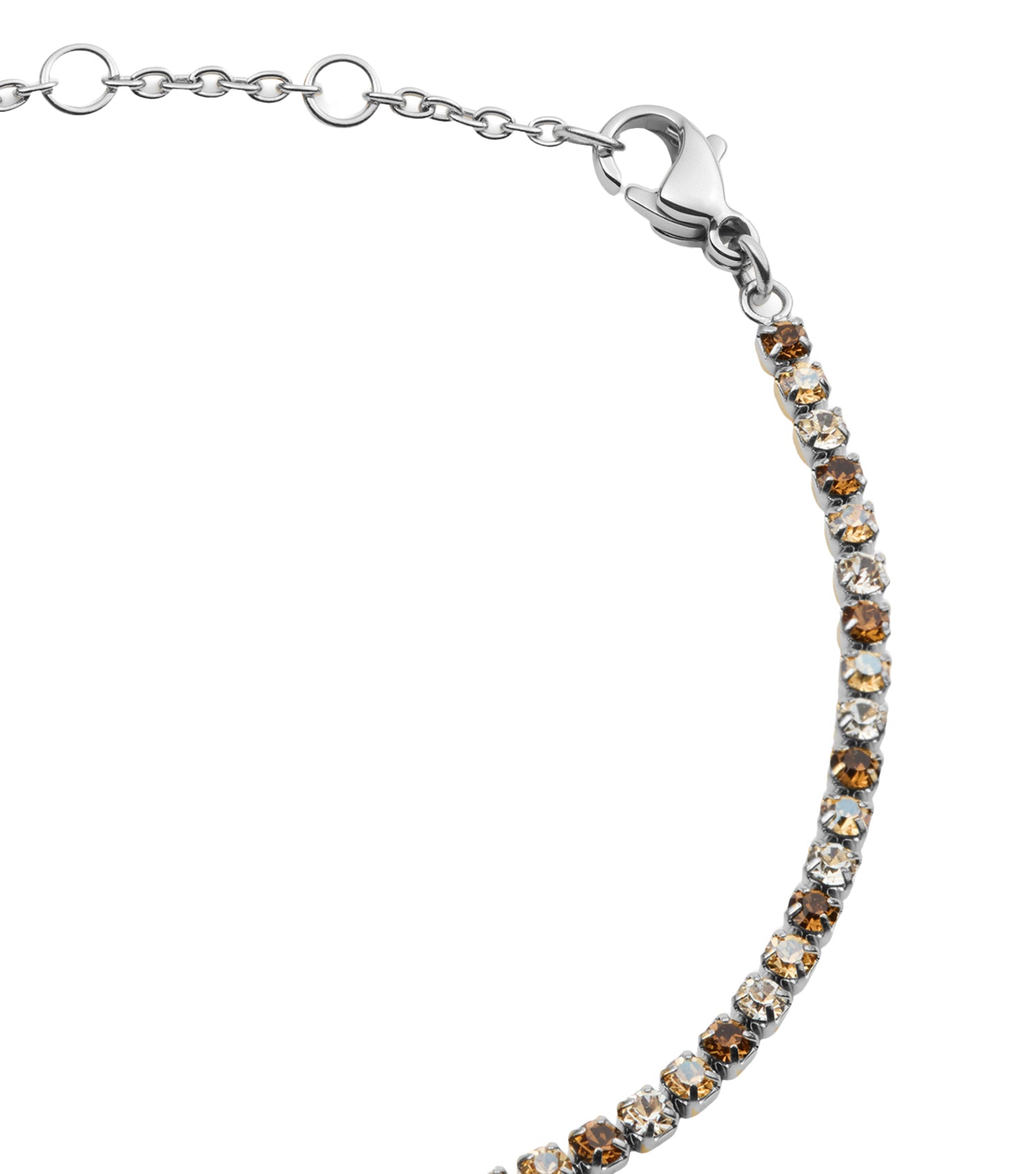Classic Tennis Bracelet Honey Combo Silver