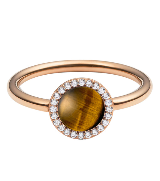 Audrey Ring Tiger Eye Rose Gold