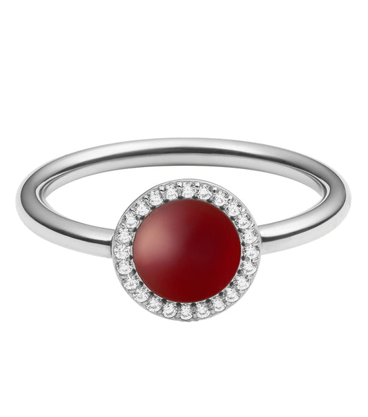Audrey Ring  Red Agathe Silver