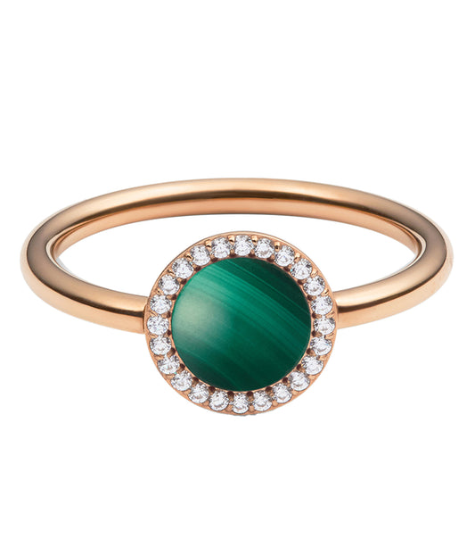 Audrey Ring Malachite Rose Gold