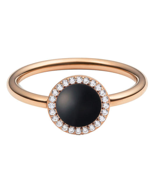 Audrey Ring Black Agathe Rose Gold