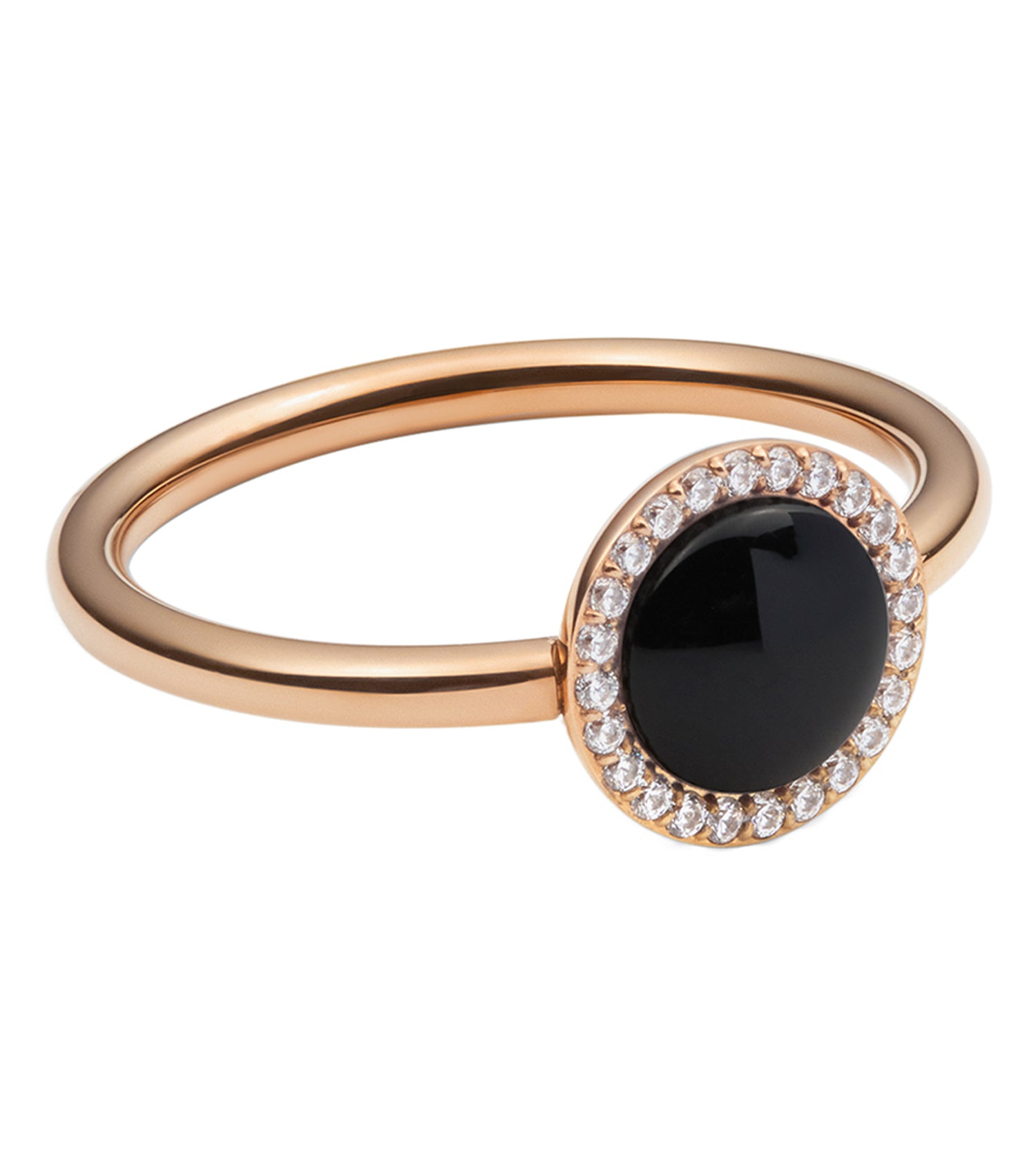 Audrey Ring Black Agathe Rose Gold