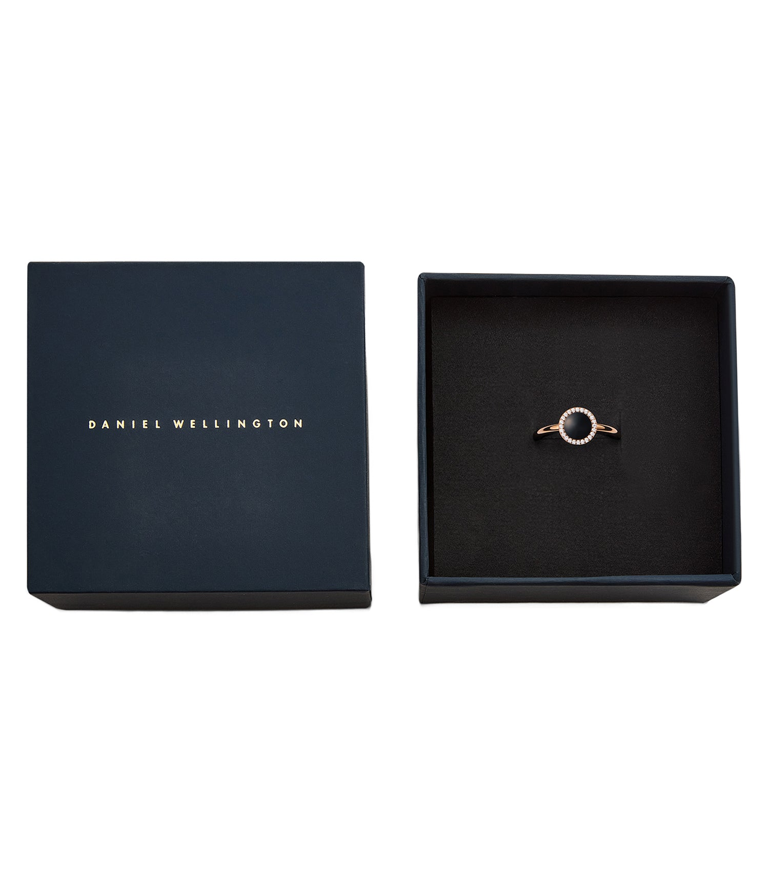 Audrey Ring Black Agathe Rose Gold
