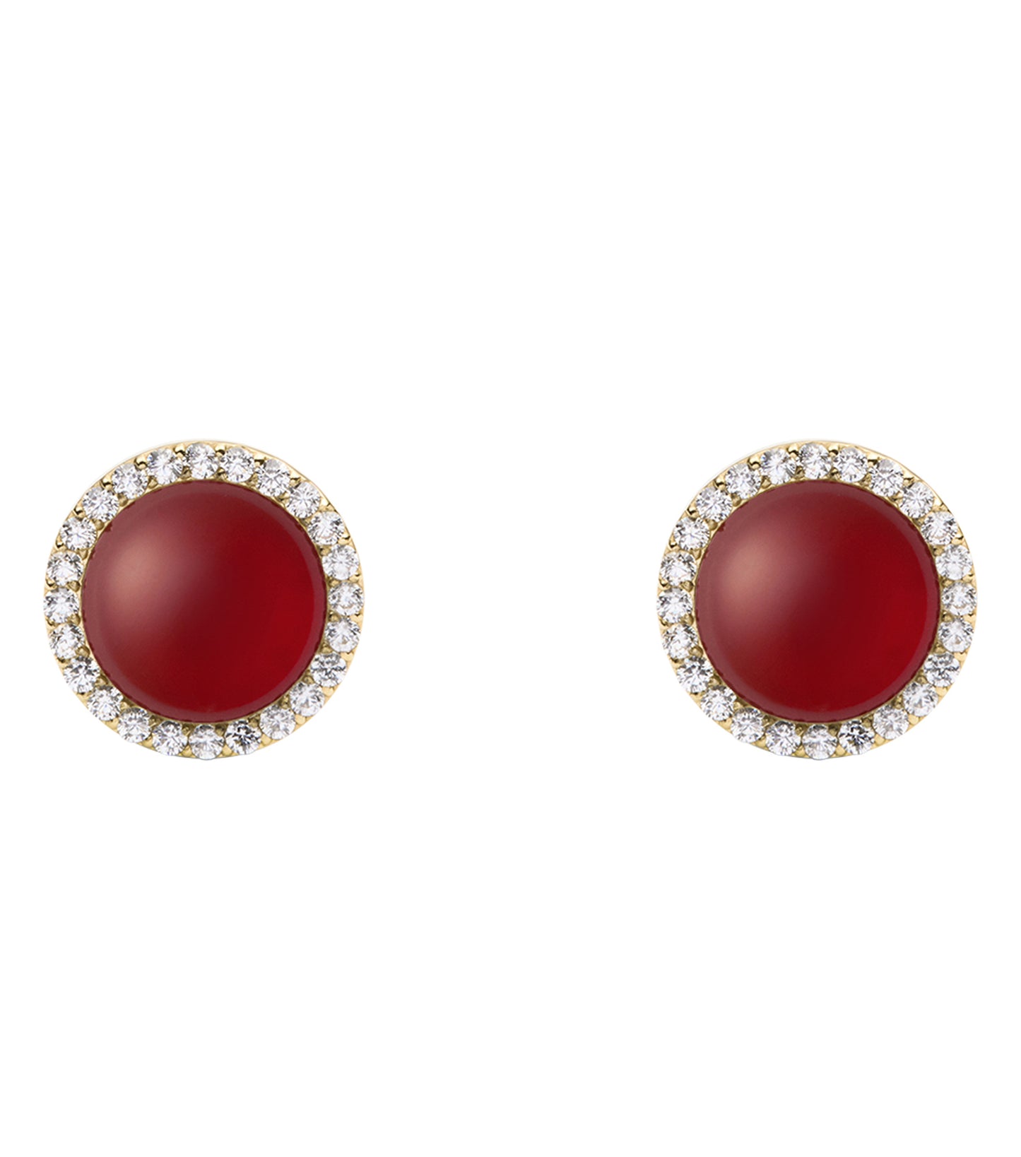 Audrey Earrings  Red Agathe Gold