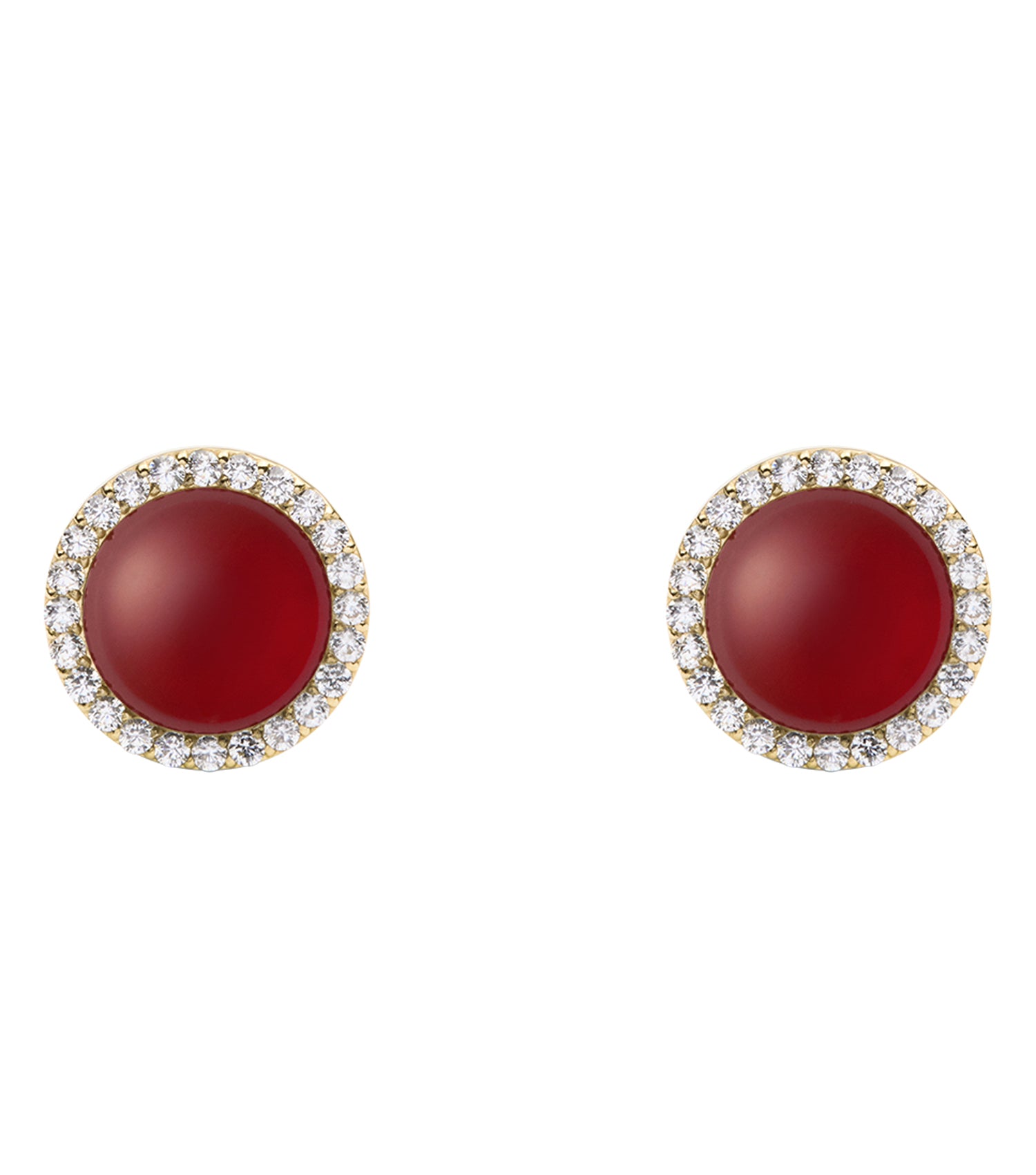 Audrey Earrings  Red Agathe Gold