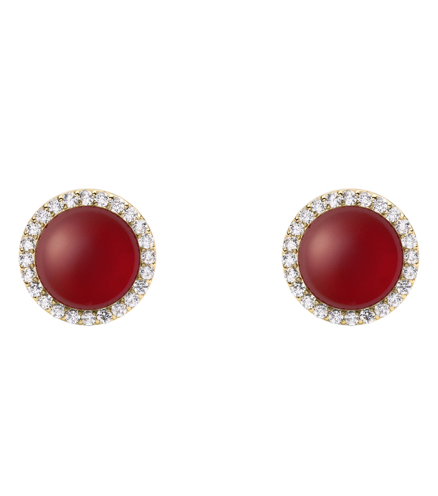 Audrey Earrings  Red Agathe Gold