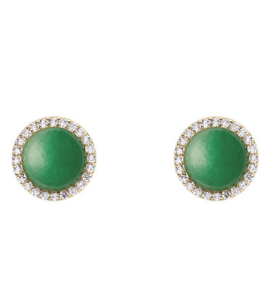 Audrey Earrings Jade Gold