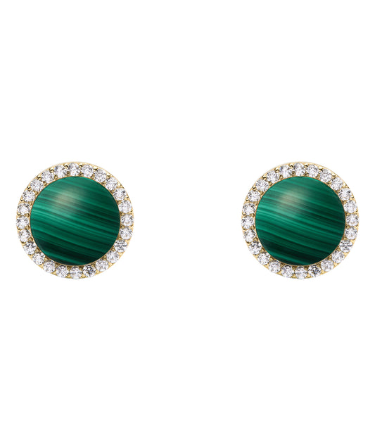 Audrey Earrings Malachite Gold