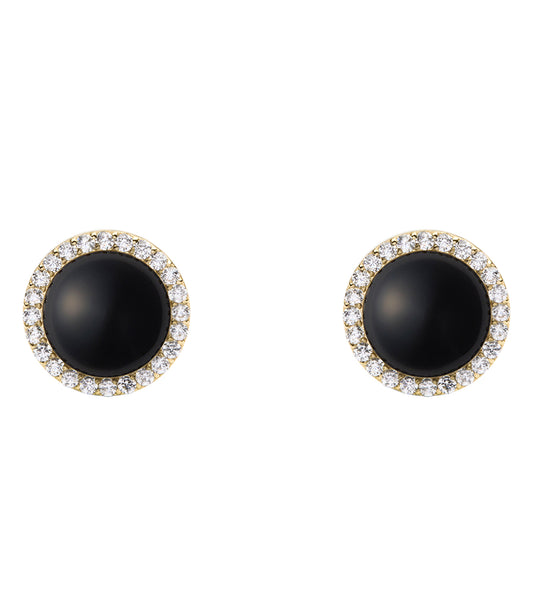 Audrey Earrings Black Agathe Gold