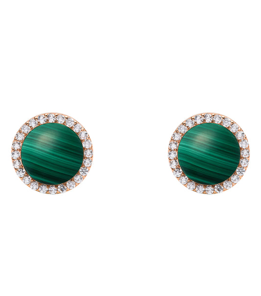 Audrey Earrings Malachite Rose Gold
