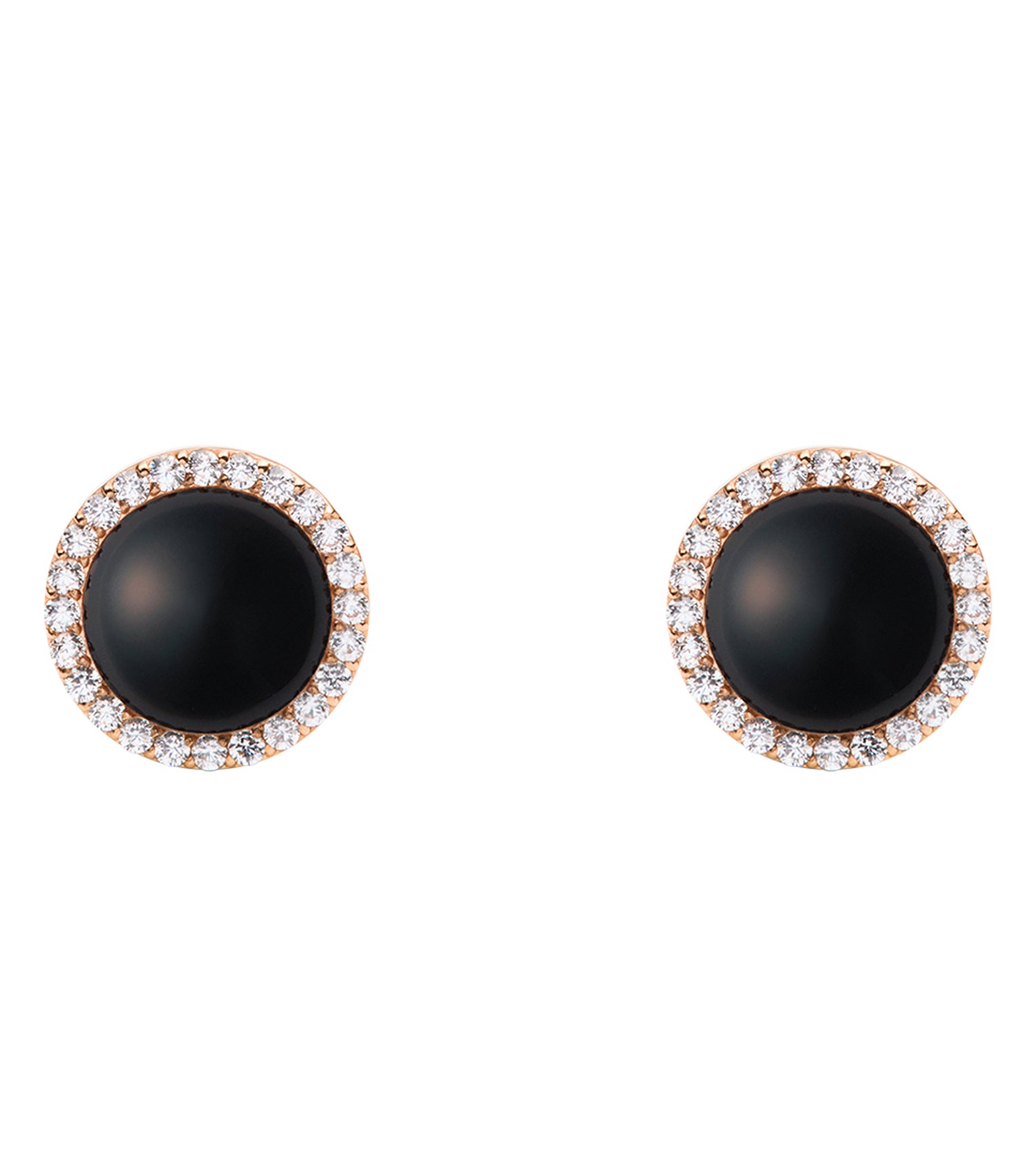 Audrey Earrings Black Agathe Rose Gold