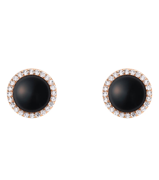 Audrey Earrings Black Agathe Rose Gold