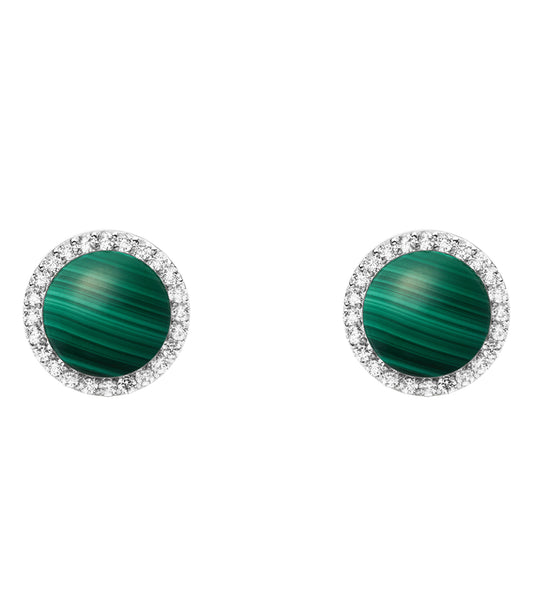 Audrey Earrings Malachite Silver