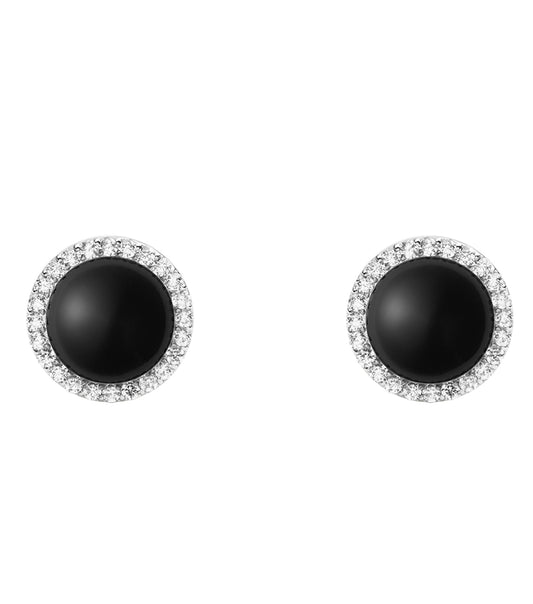 Audrey Earrings Black Agathe Silver