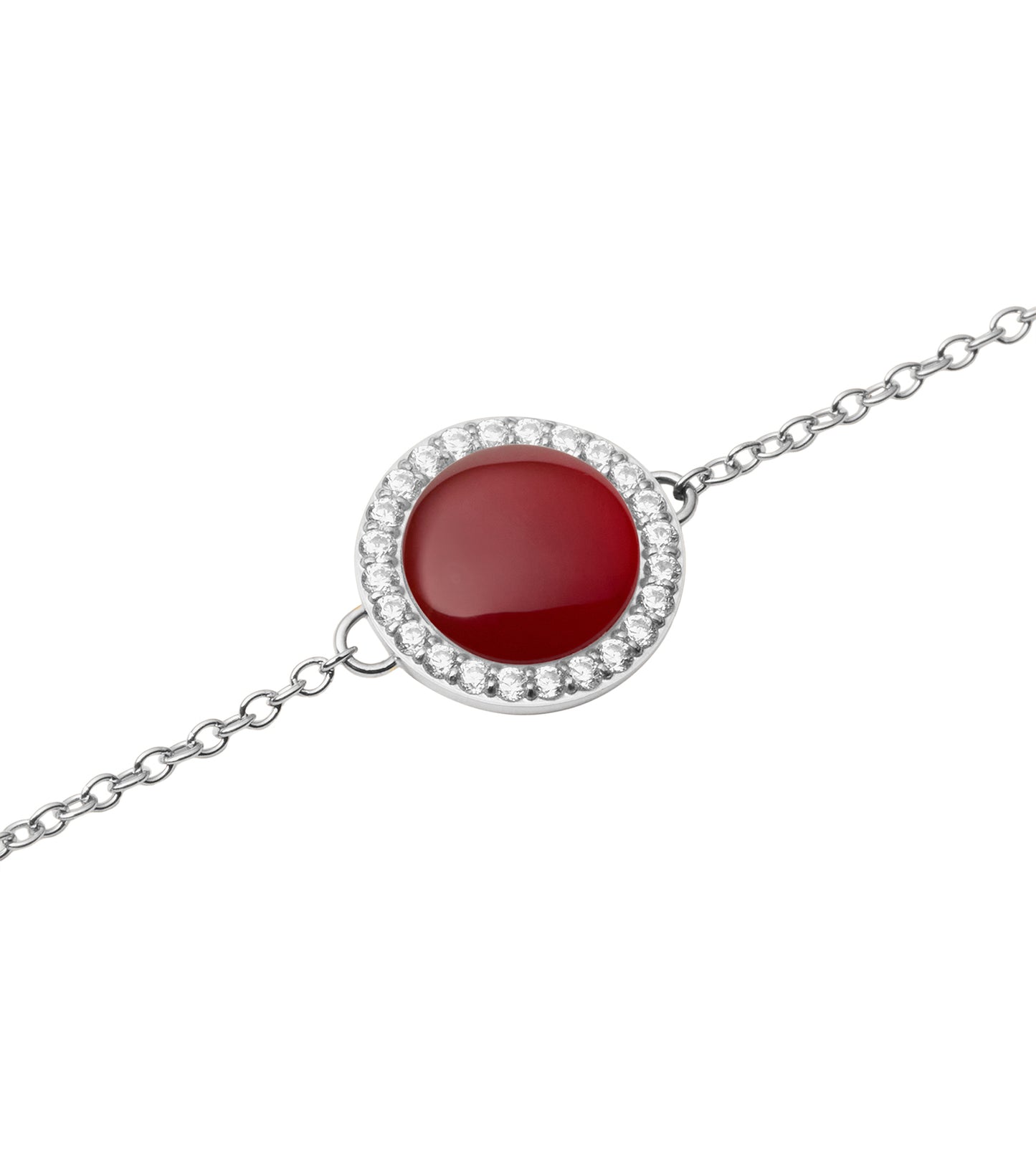 Audrey Bracelet  Red Agathe Silver