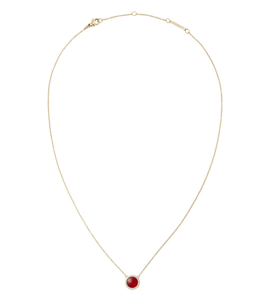 Audrey Necklace  Red Agathe Gold