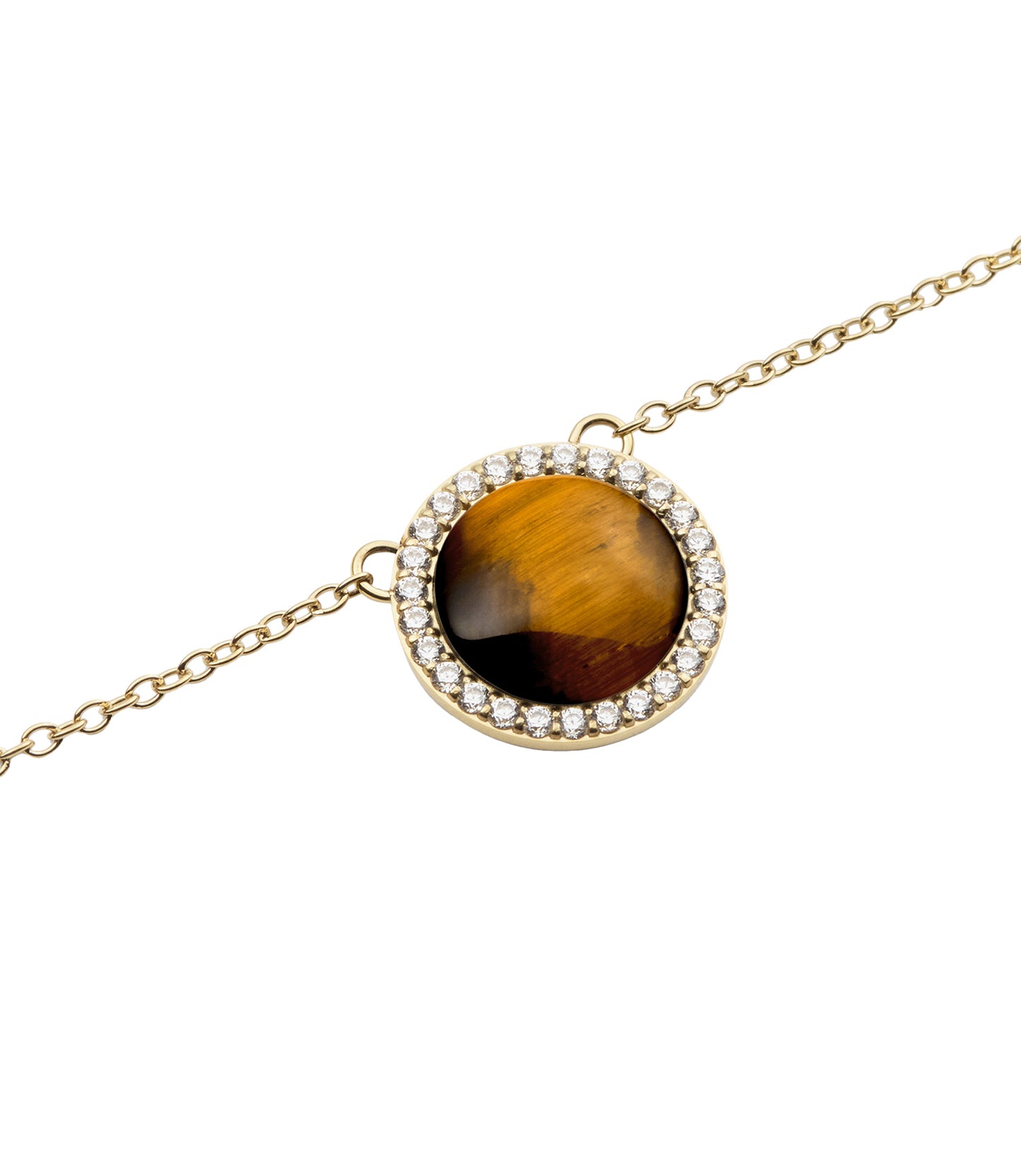 Audrey Necklace Tiger Eye Gold