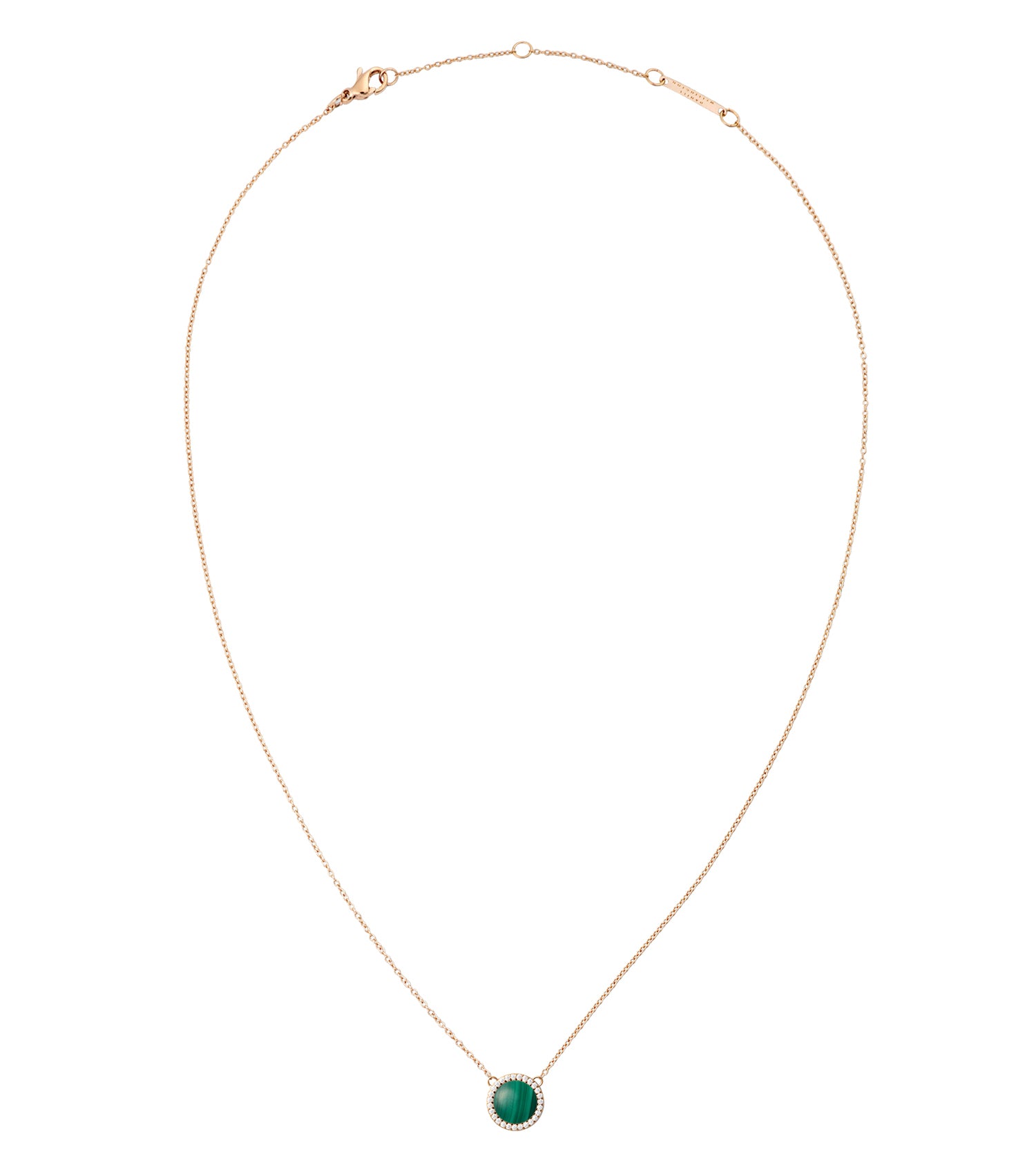 Audrey Necklace Malachite Rose Gold