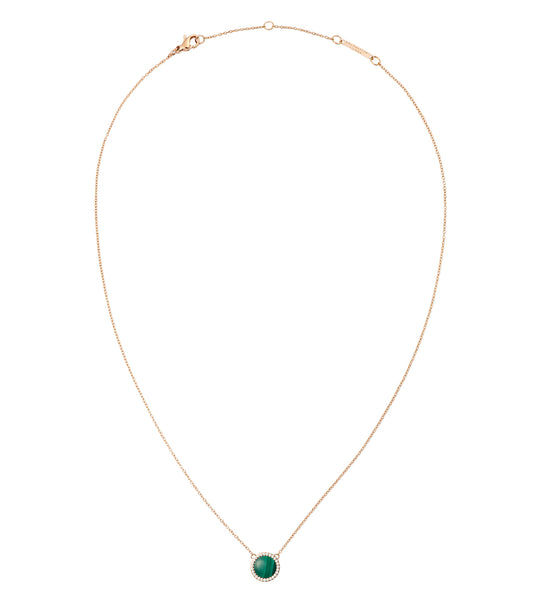 Audrey Necklace Malachite Rose Gold